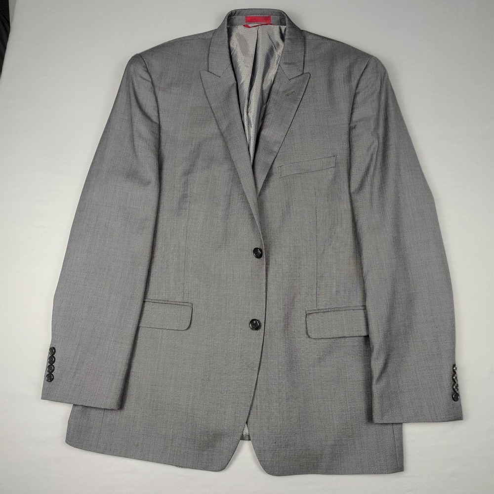Alfani Gray Wool Slim Fit 2 Button Blazer Men's 44R Macy's Sport Coat Modern